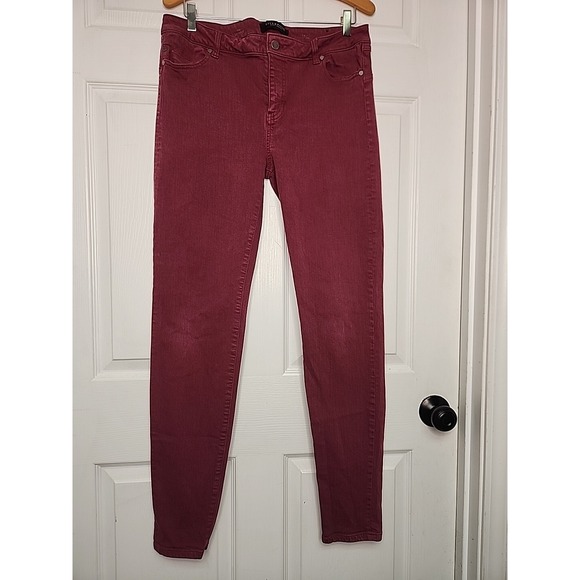 Liverpool Jeans Company Denim - Liverpool Skinny Womens 14/32 Jeans High Rise Burnt Red Style XM2129LQY Stretch